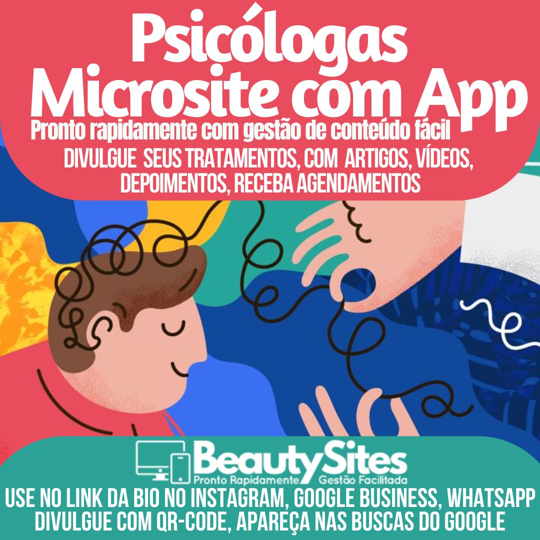 Microsite psicólogas-divulgue seus tratamentos